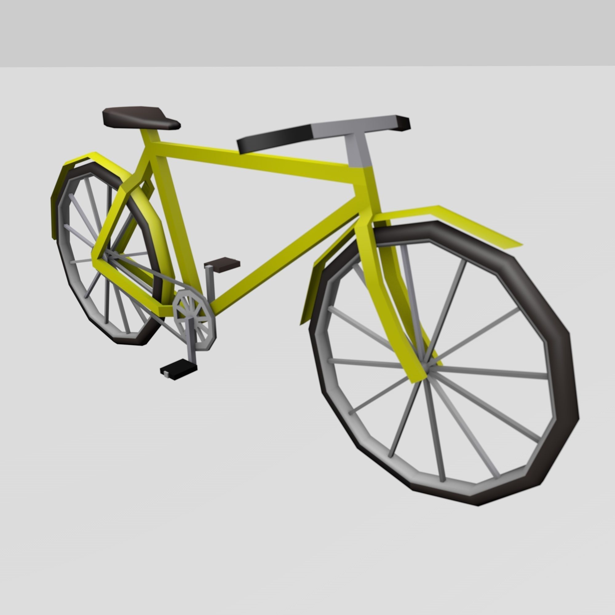 set of motorcycles and bicycles Low-poly 3D model_16
