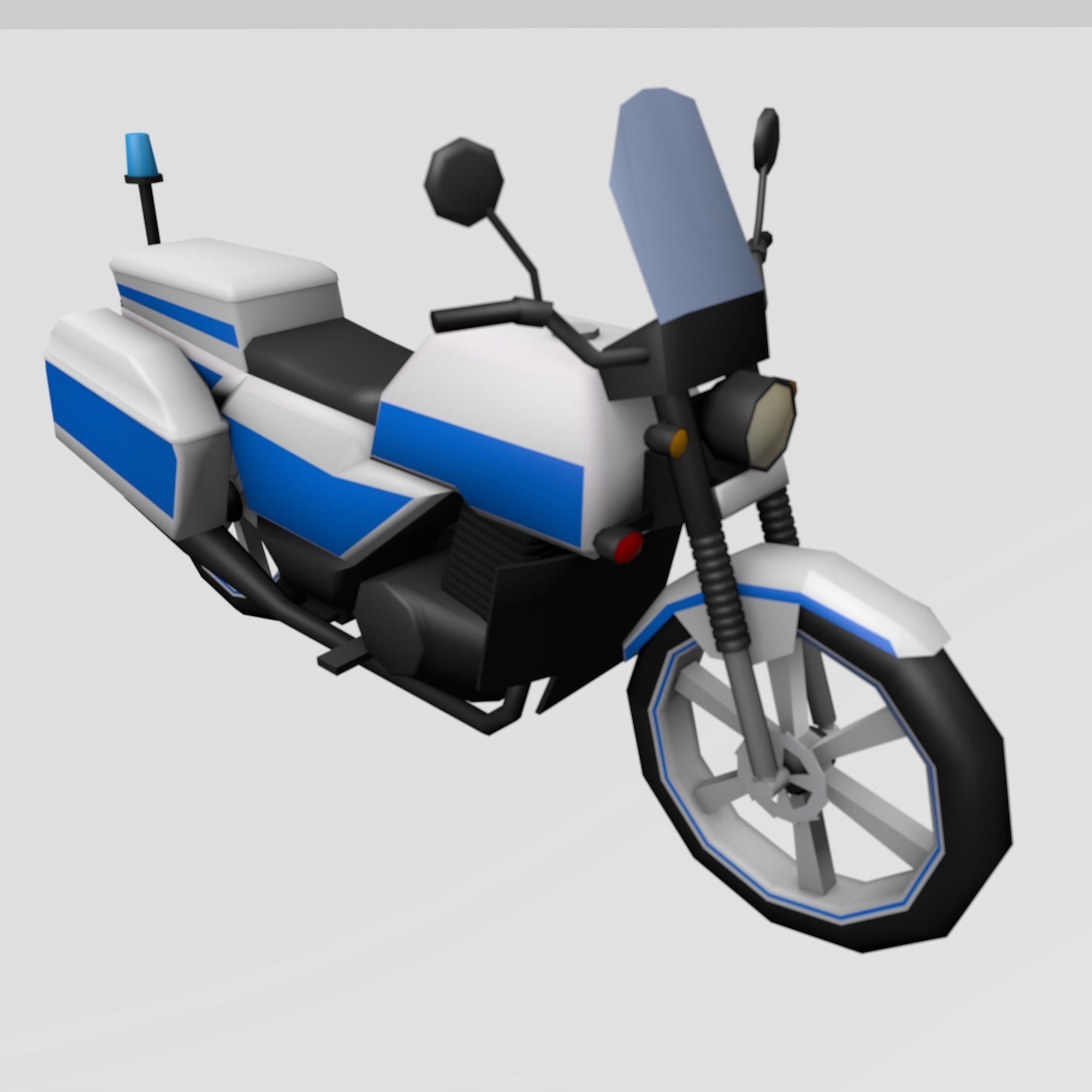set of motorcycles and bicycles Low-poly 3D model_12