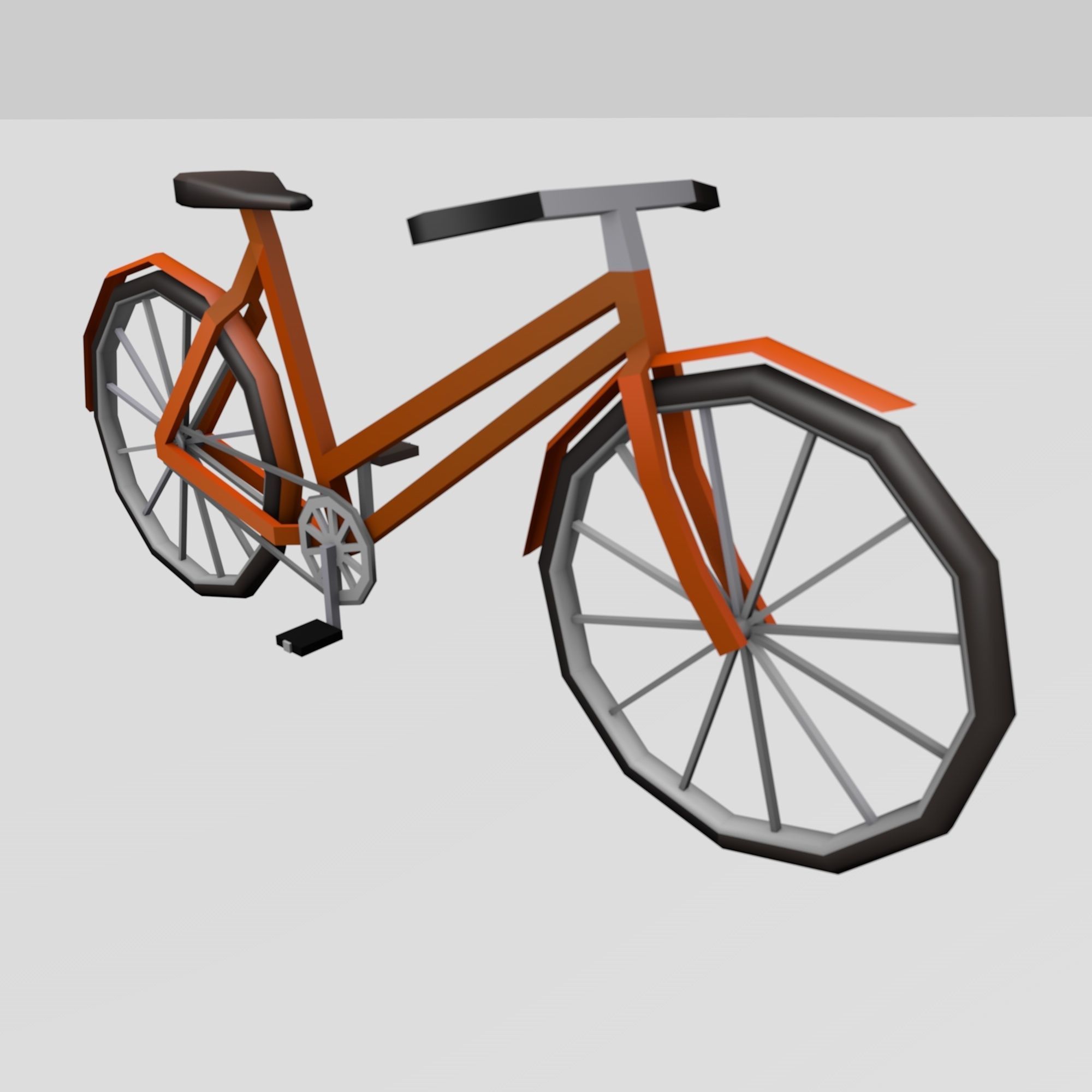 set of motorcycles and bicycles Low-poly 3D model_15