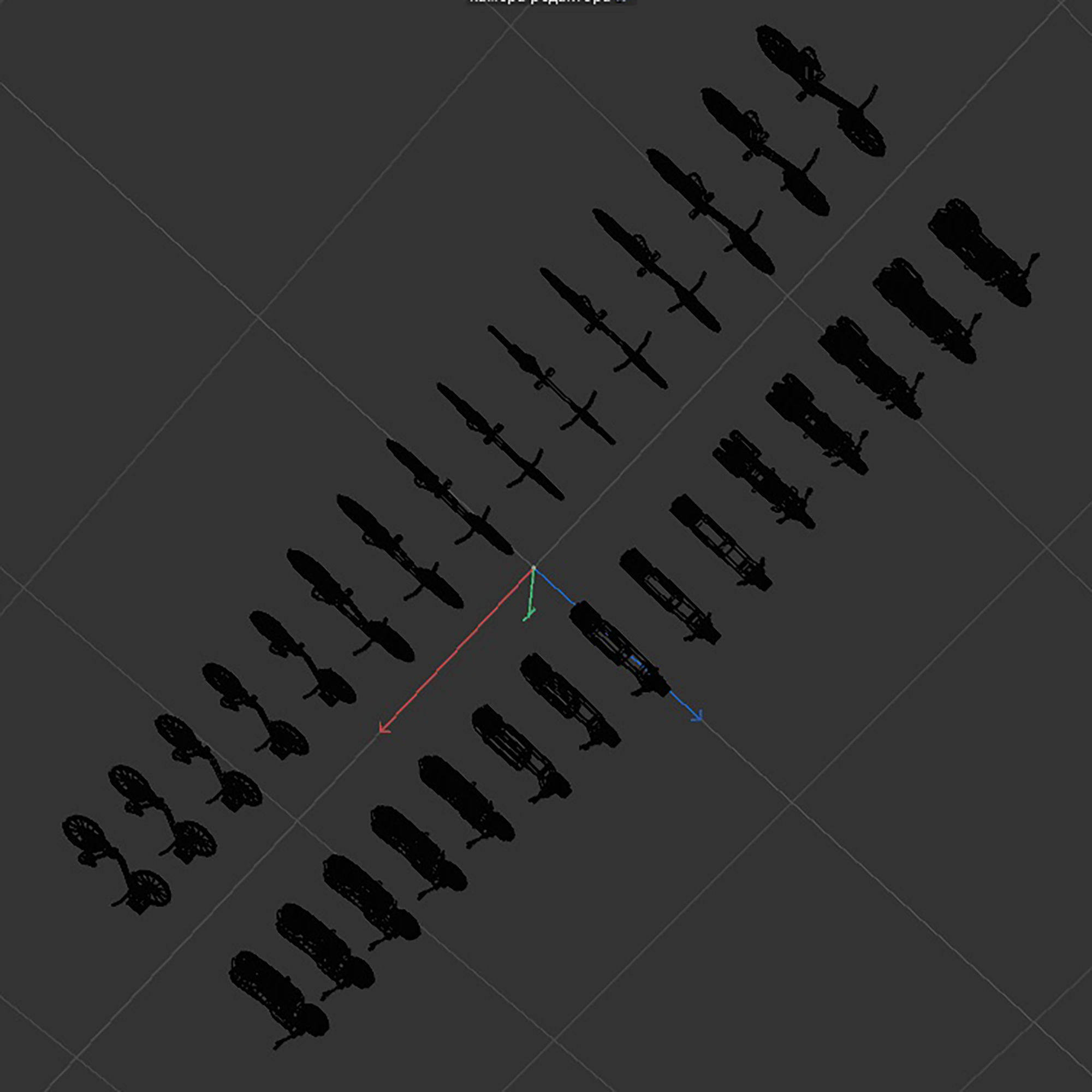 set of motorcycles and bicycles Low-poly 3D model_20