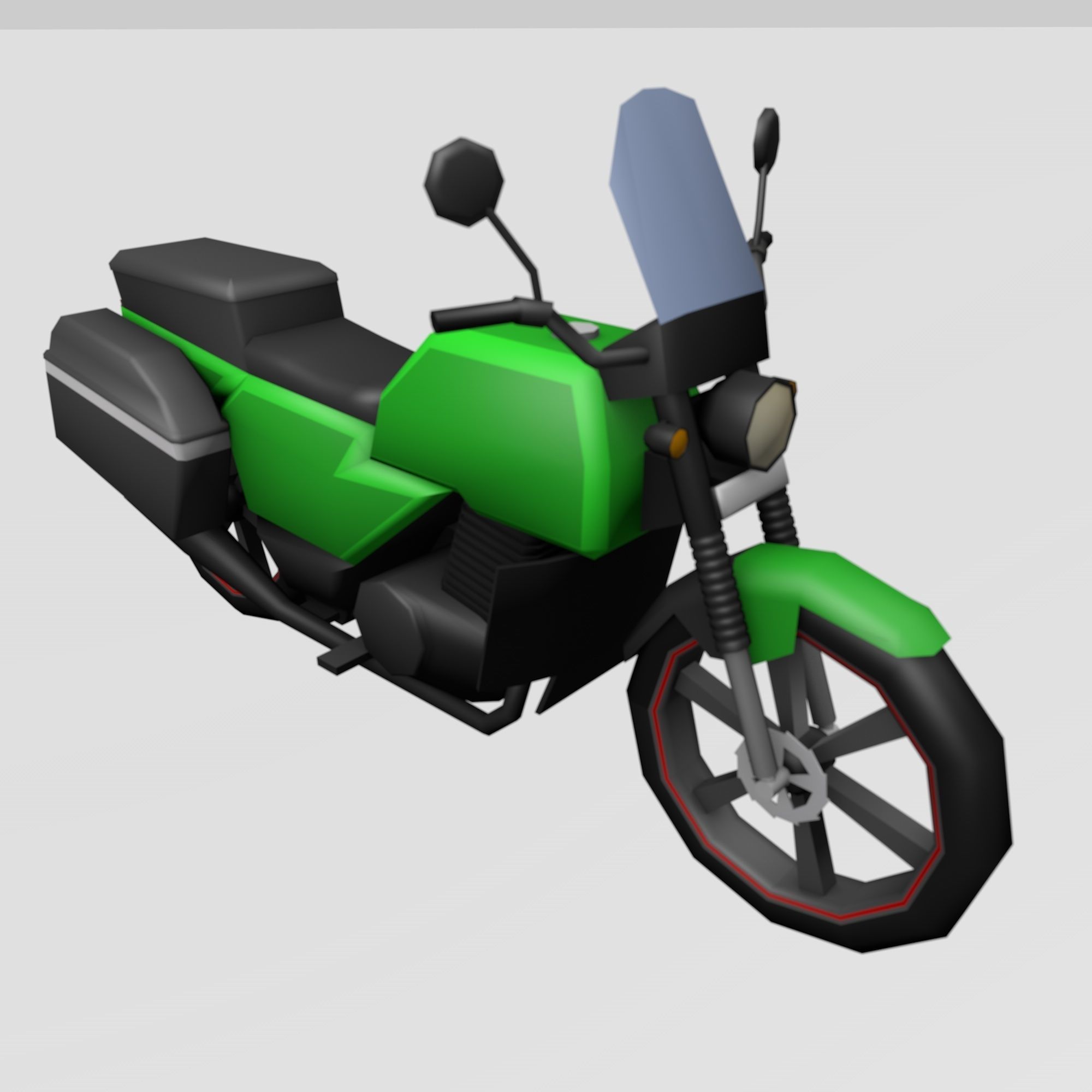 set of motorcycles and bicycles Low-poly 3D model_11