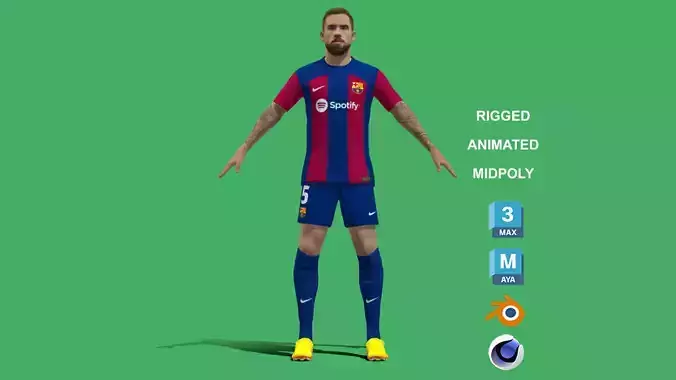 3D Rigged Inigo Martinez Barcelona 2024 3D model