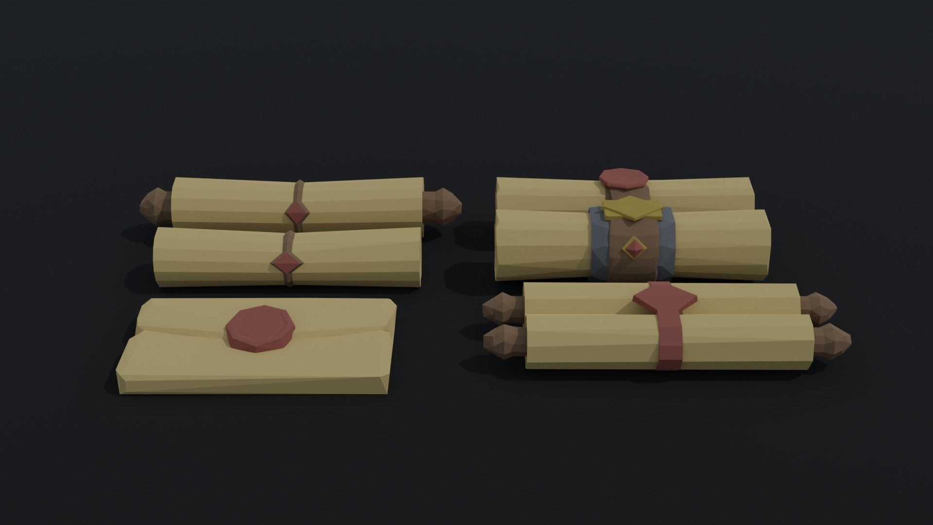 Cartoon fantasy magic clerk asset Polygonal Style Low-poly 3D model_4