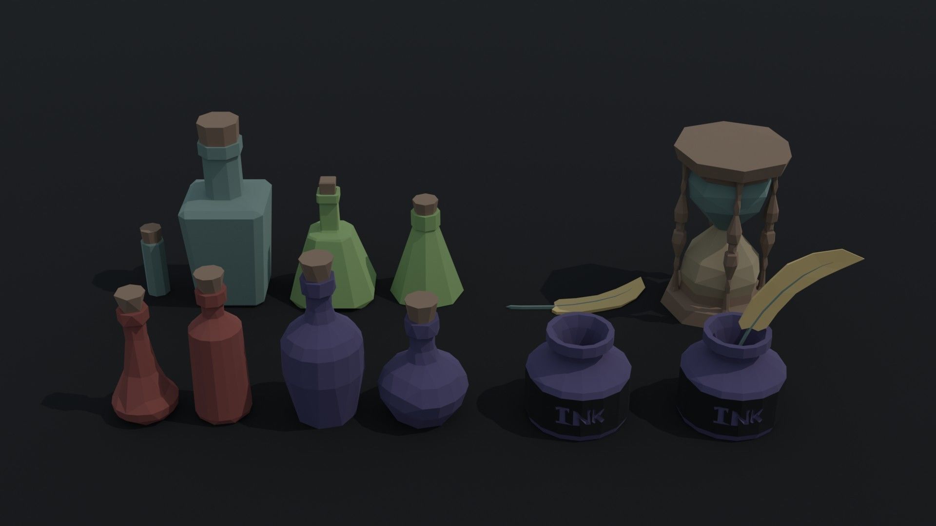 Cartoon fantasy magic clerk asset Polygonal Style Low-poly 3D model_3