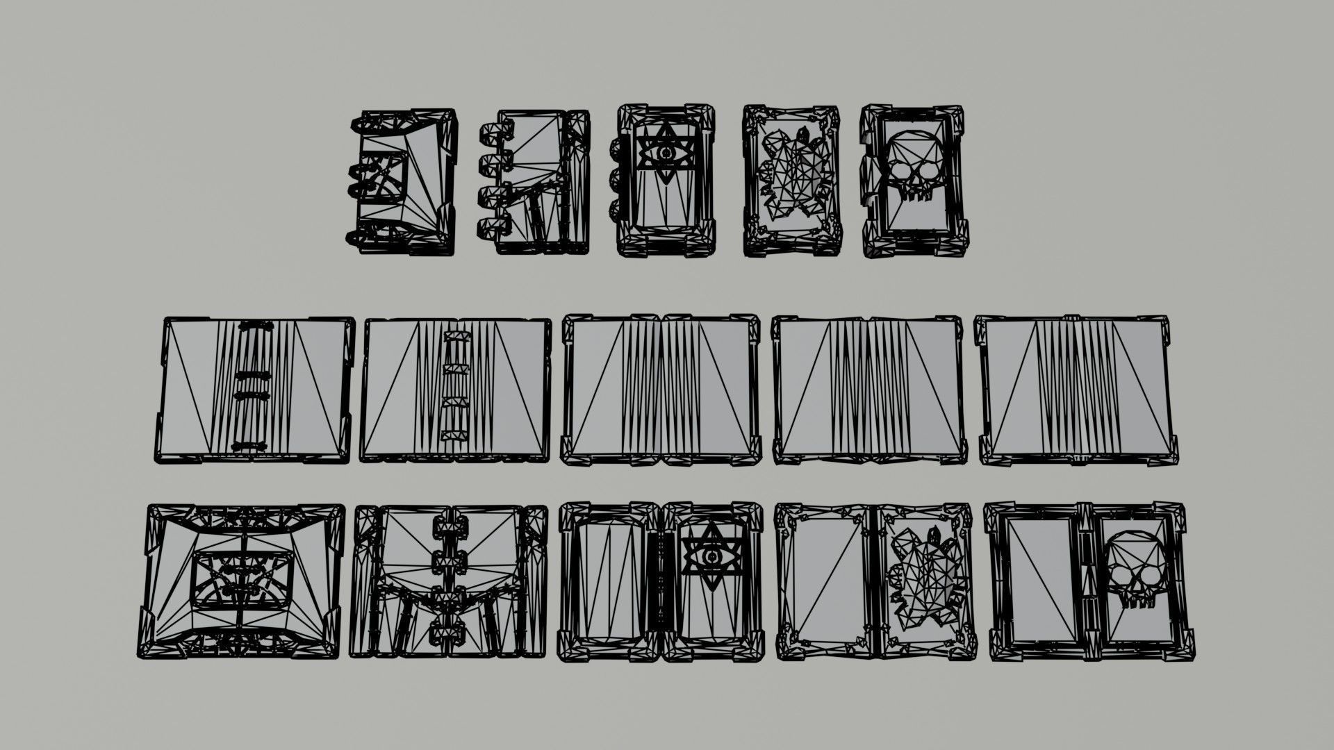 Cartoon fantasy magic clerk asset Polygonal Style Low-poly 3D model_10