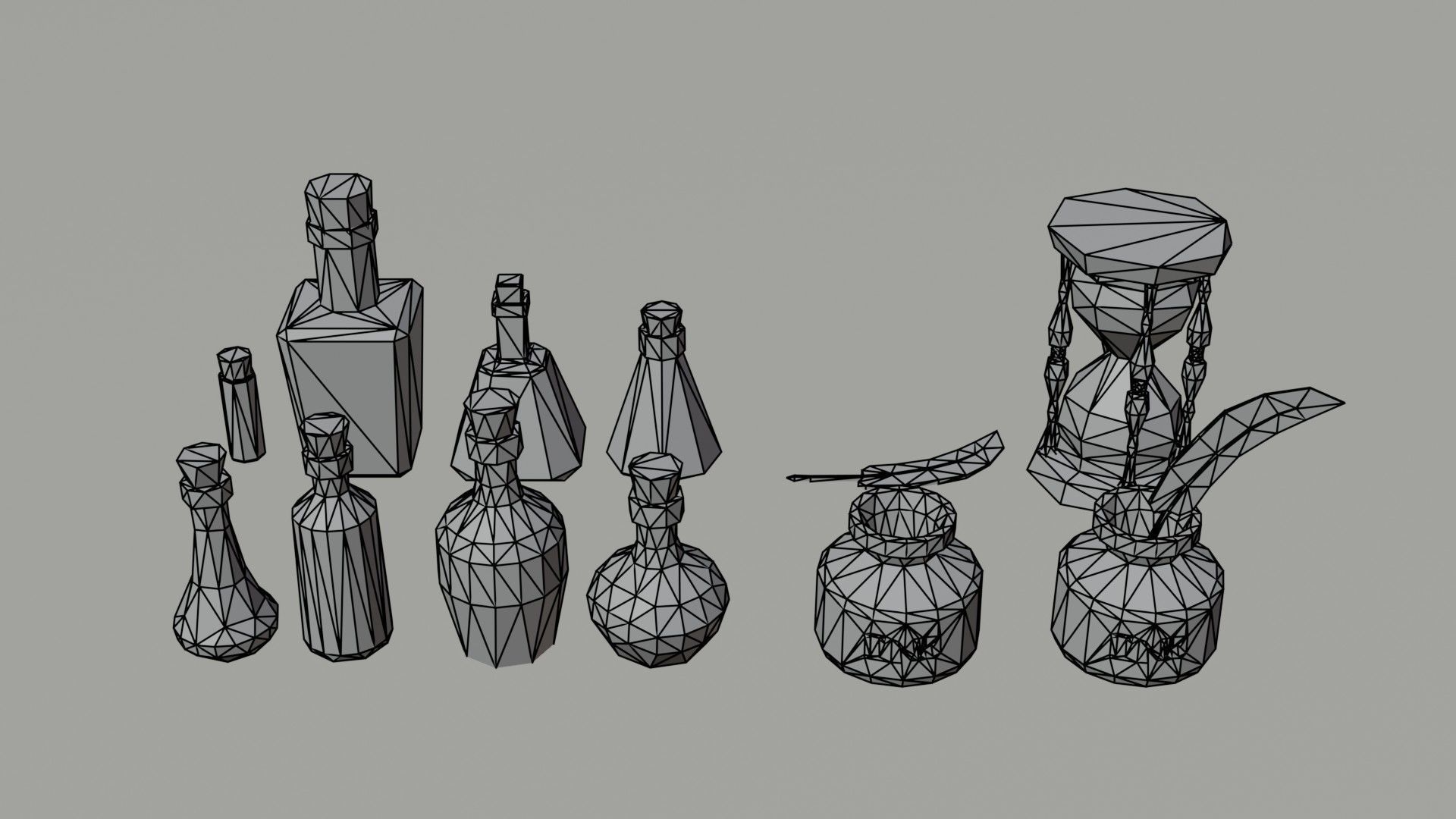 Cartoon fantasy magic clerk asset Polygonal Style Low-poly 3D model_8