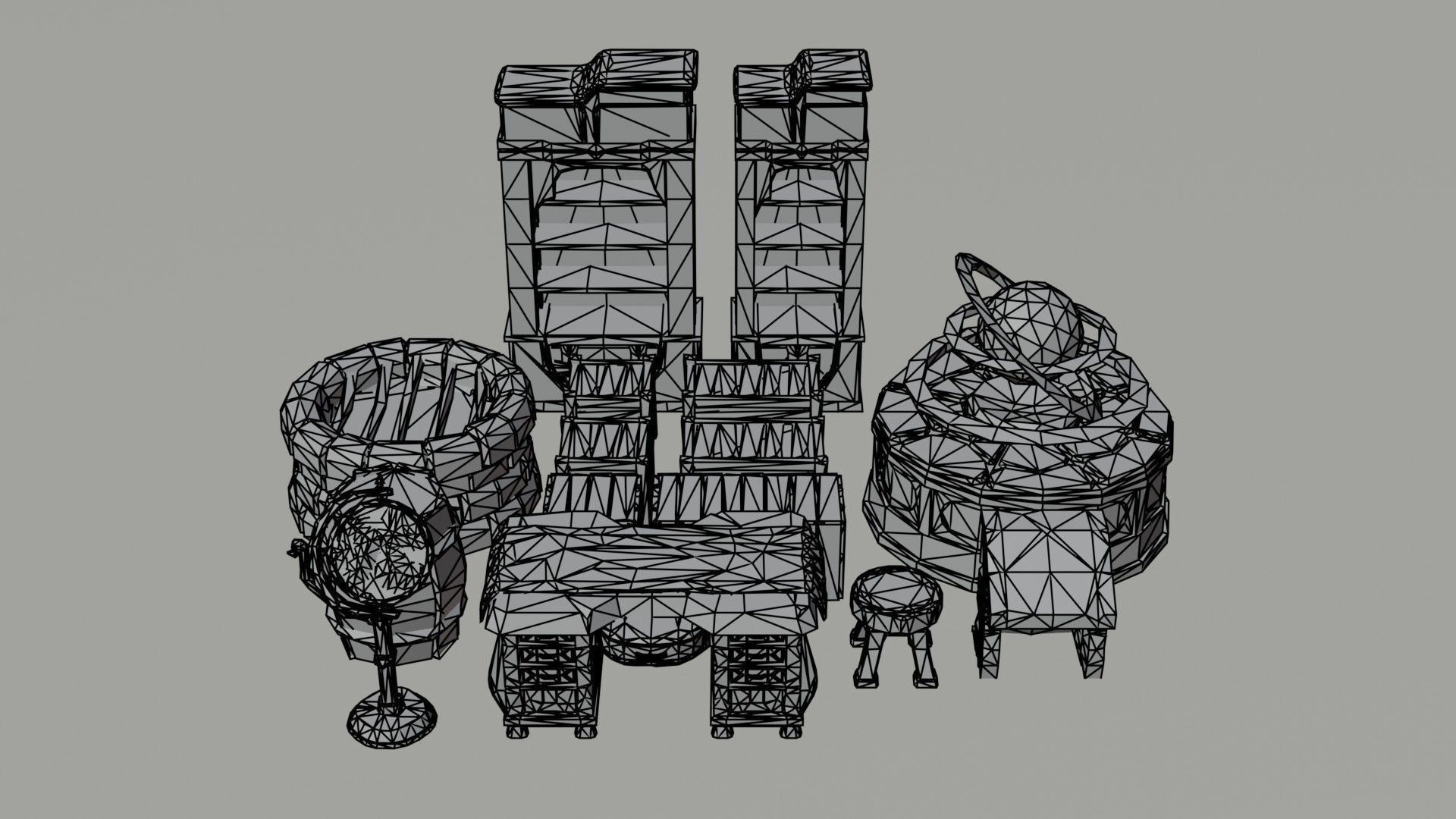 Cartoon fantasy magic clerk asset Polygonal Style Low-poly 3D model_7