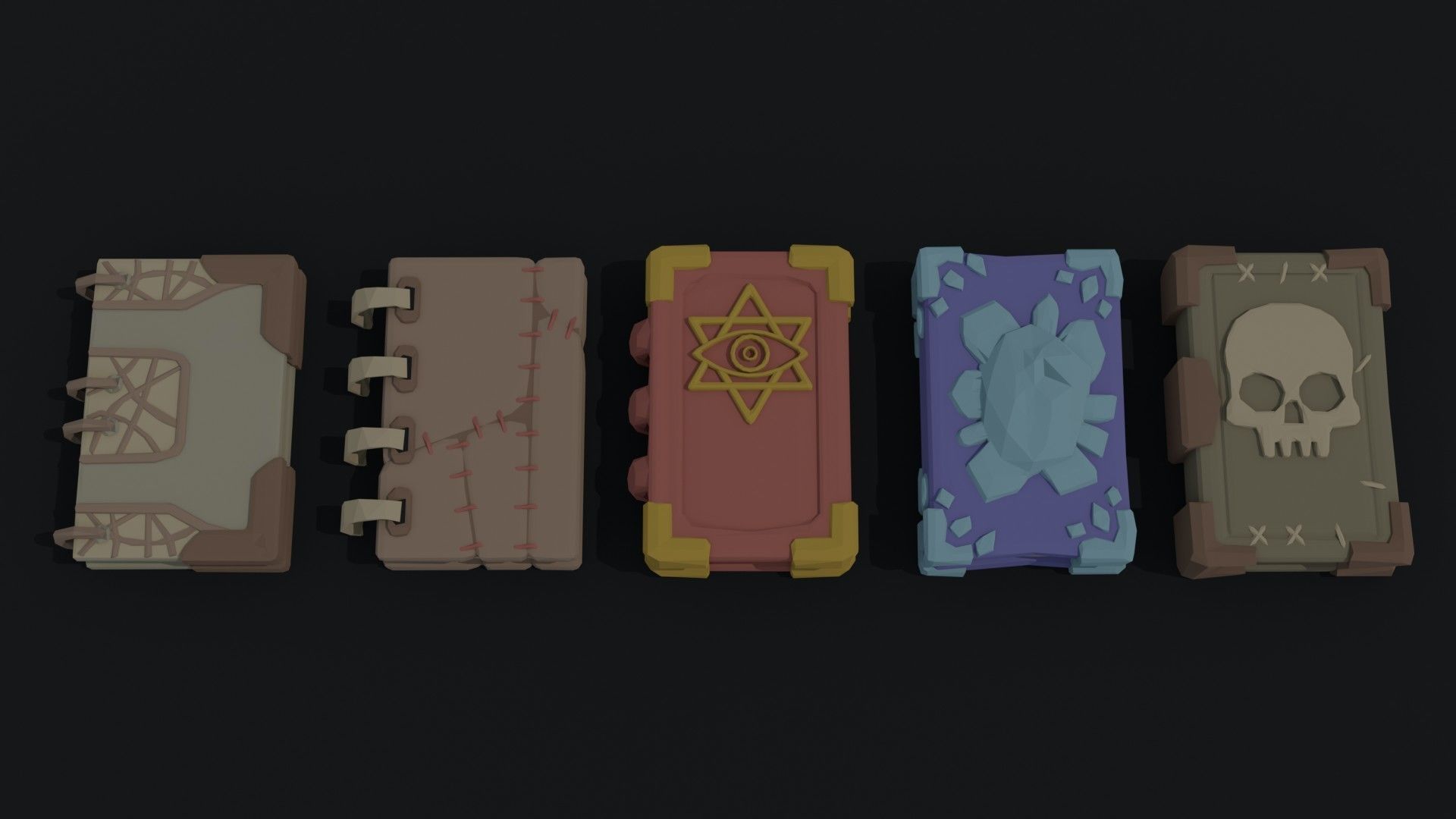 Cartoon fantasy magic clerk asset Polygonal Style Low-poly 3D model_6