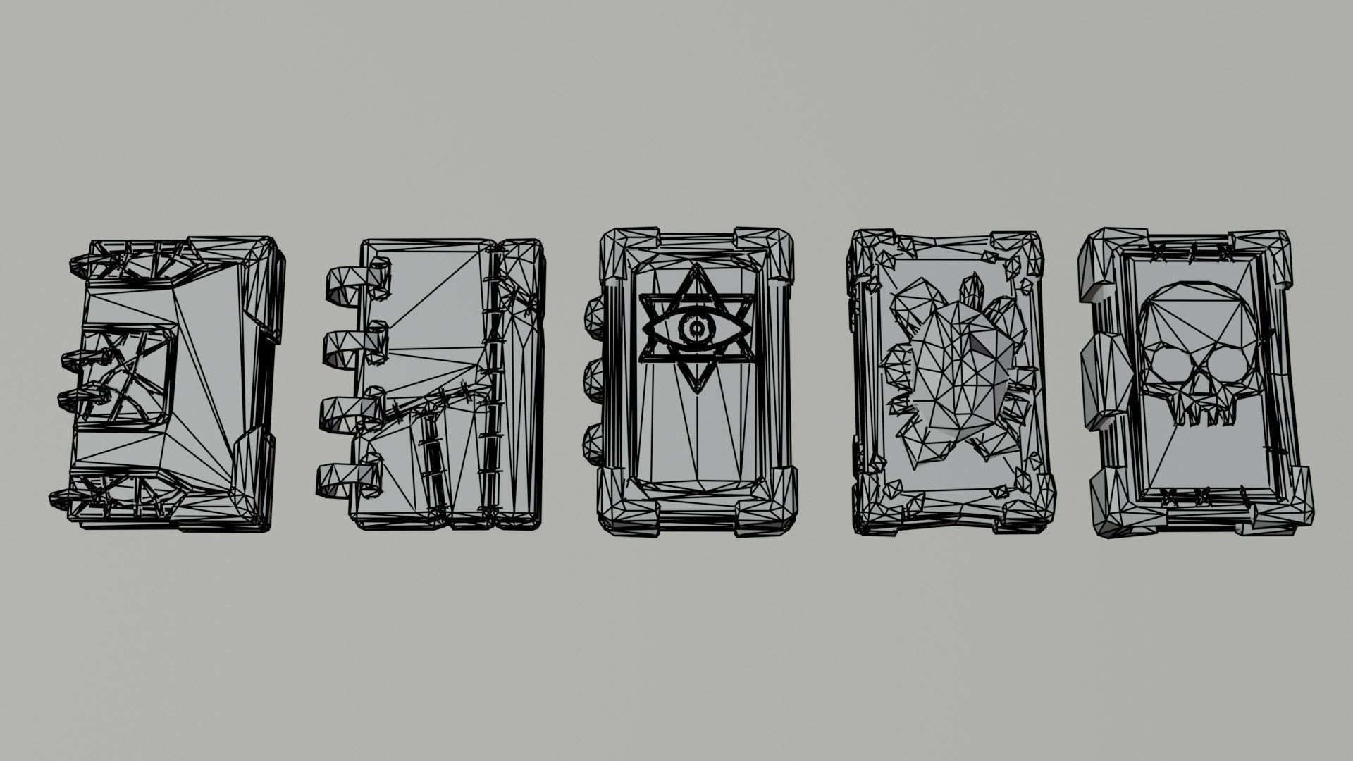 Cartoon fantasy magic clerk asset Polygonal Style Low-poly 3D model_11