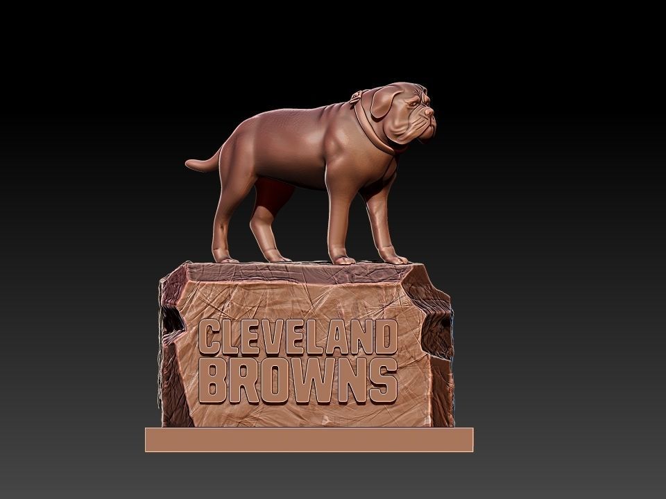 NFL -SWAGGER DOG CLEVELAND BROWNS MASCOT STATUE - 3D PRINT 3D print model_1
