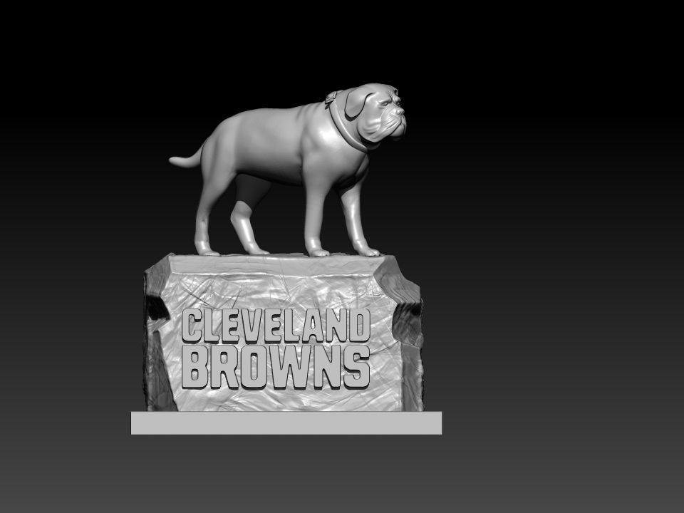 NFL -SWAGGER DOG CLEVELAND BROWNS MASCOT STATUE - 3D PRINT 3D print model_2
