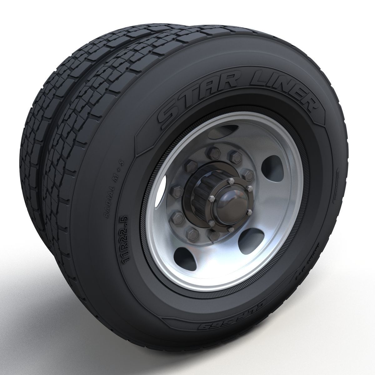 Old bus steel wheel 3D model_3