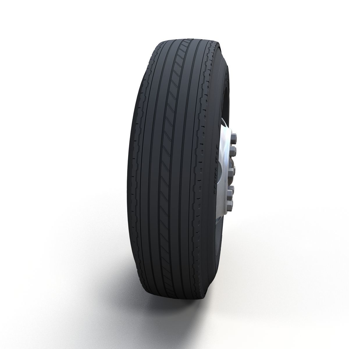 Old bus steel wheel 3D model_2