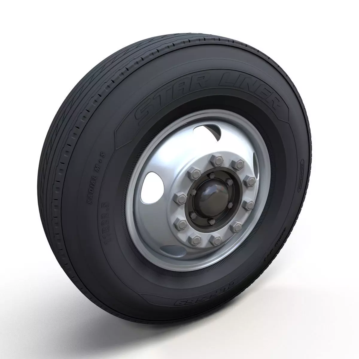 Old bus steel wheel 3D model_0