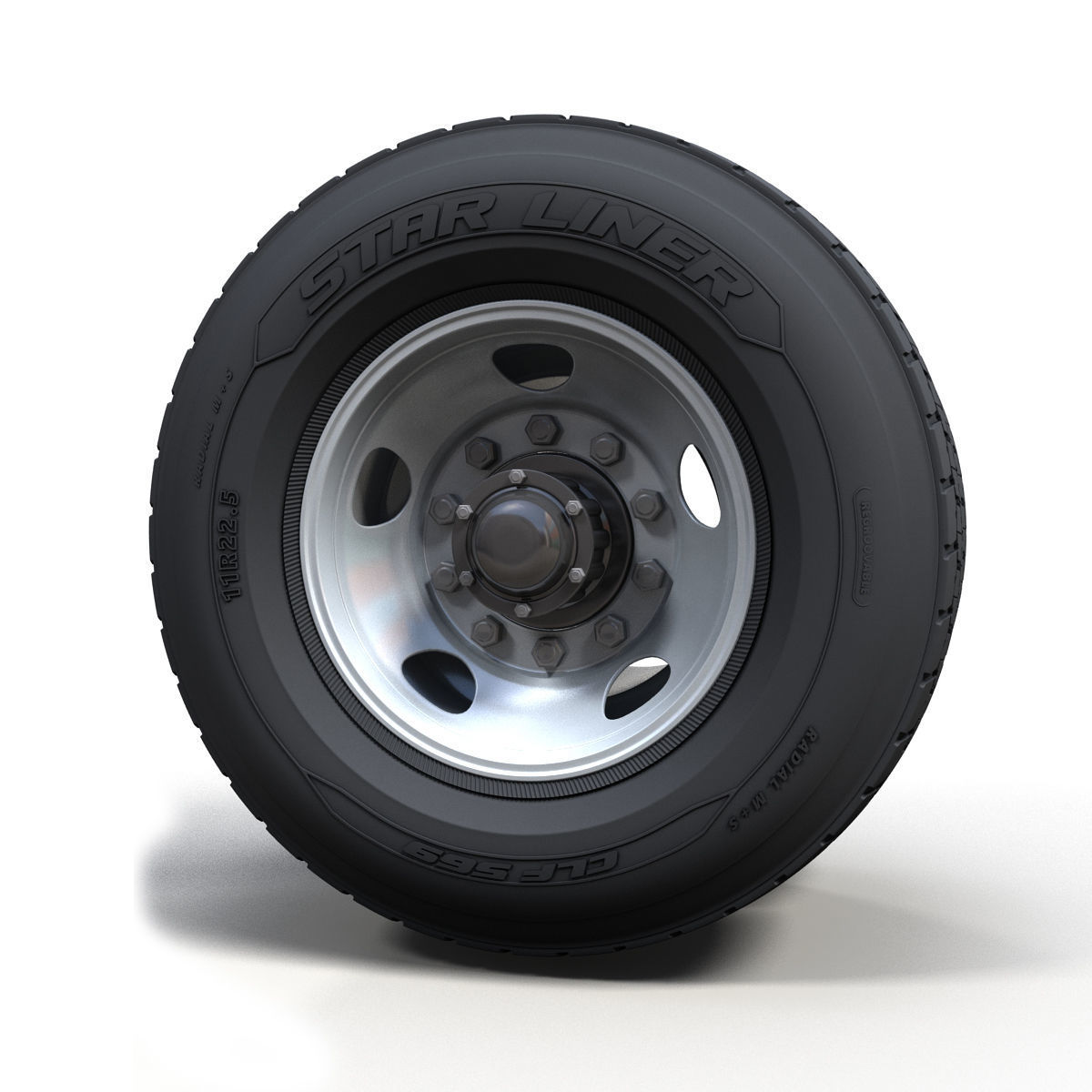 Old bus steel wheel 3D model_4