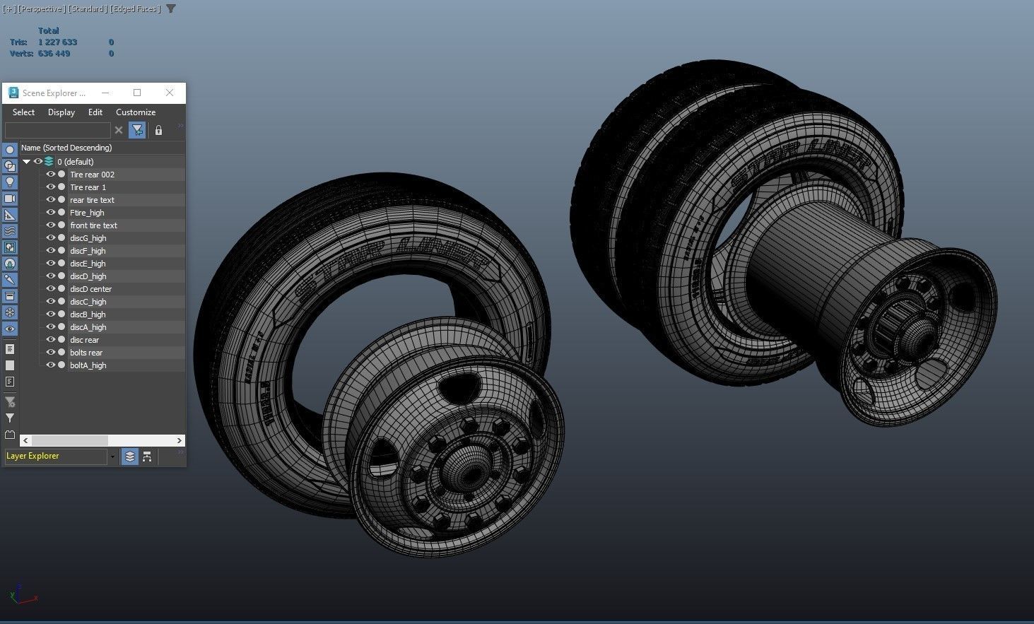 Old bus steel wheel 3D model_7