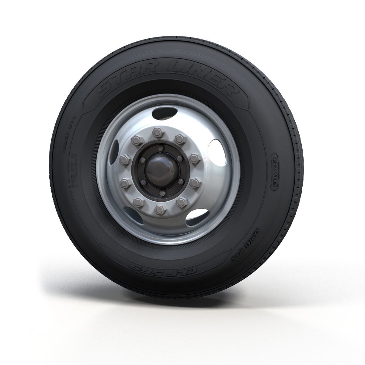 Old bus steel wheel 3D model_1