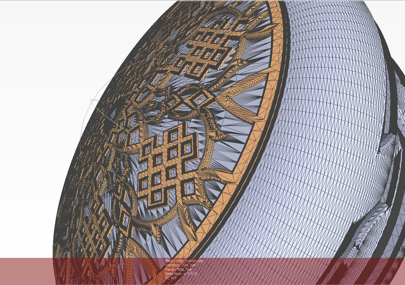 Chip Backgammon Checkers Turkish pattern style 3D printably 3D print model_13