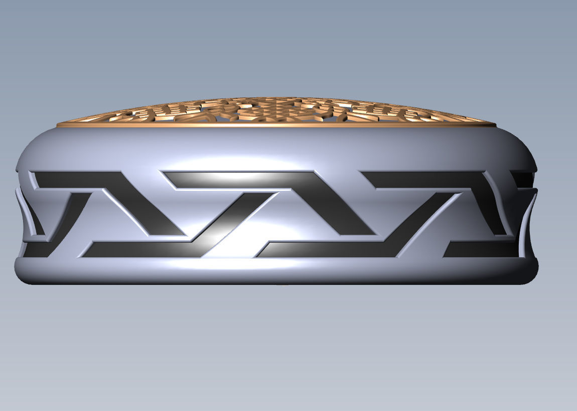 Chip Backgammon Checkers Turkish pattern style 3D printably 3D print model_7