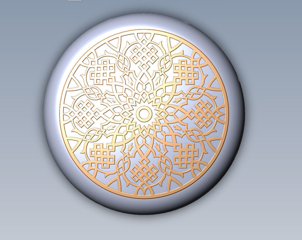 Chip Backgammon Checkers Turkish pattern style 3D printably 3D print model_6