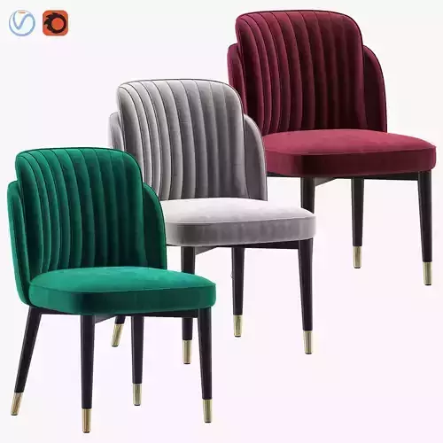 ASTOR Luxury Velvet Dining Chair 3D model