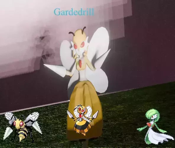 Gardevoir Beedrill Fusion Gardedrill Pokemon Figure STL 3D print model
