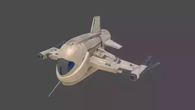 Space Plane Low-poly 3D model