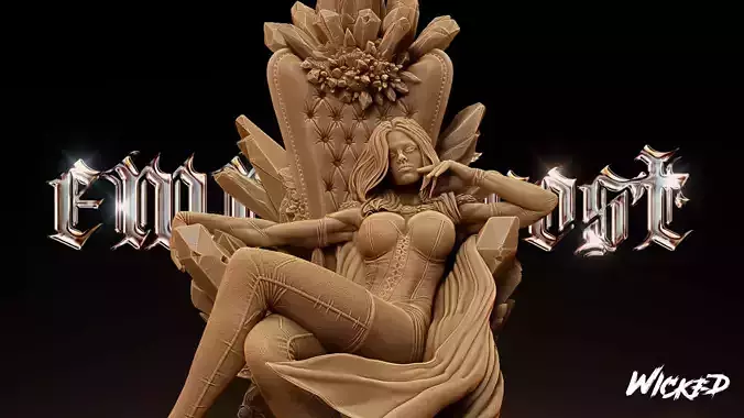 Wicked Marvel Emma Frost Sculpture Tested for 3D printing