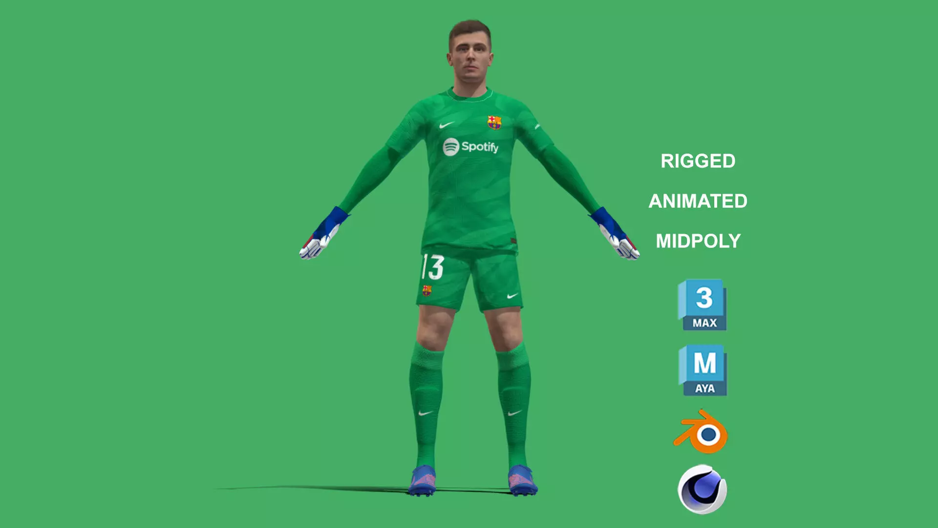 3D Rigged Inaki Pena Sotorres Barcelona 2024 3D model