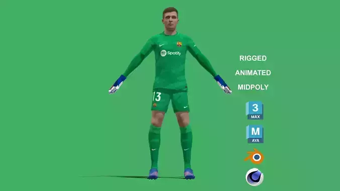 3D Rigged Inaki Pena Sotorres Barcelona 2024 3D model