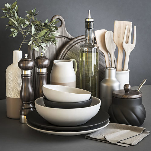 Kitchen decorative set  3D model