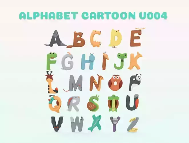 Cartoon Animal Alphabet v004