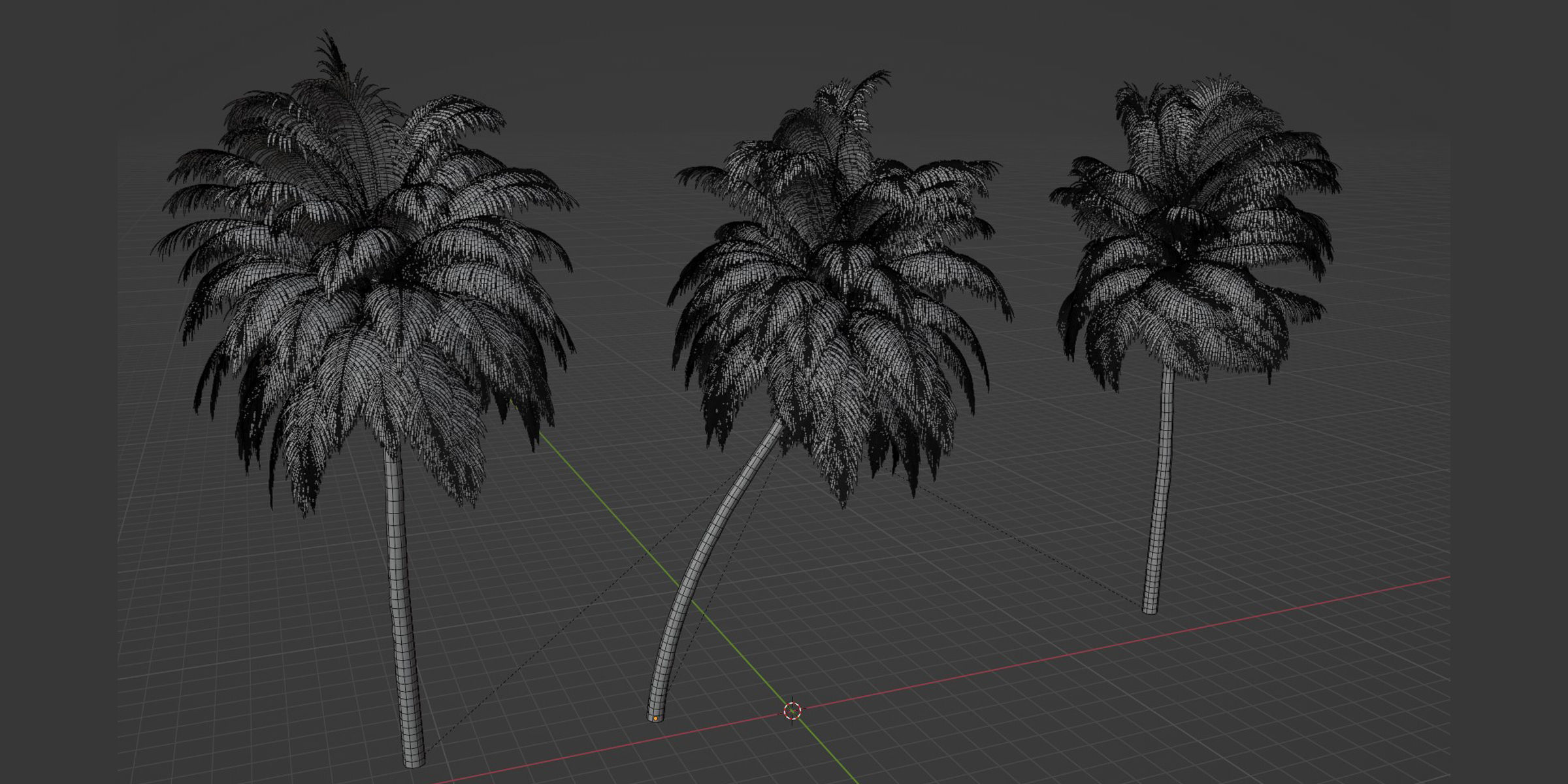 Palm trees collection 195-Blender 3D model_7