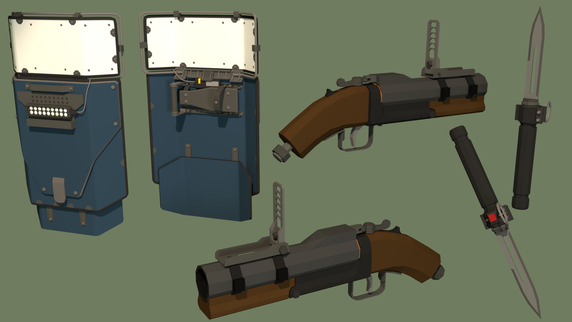 Low Poly Modern Weapon Package 1 Low-poly 3D model_13