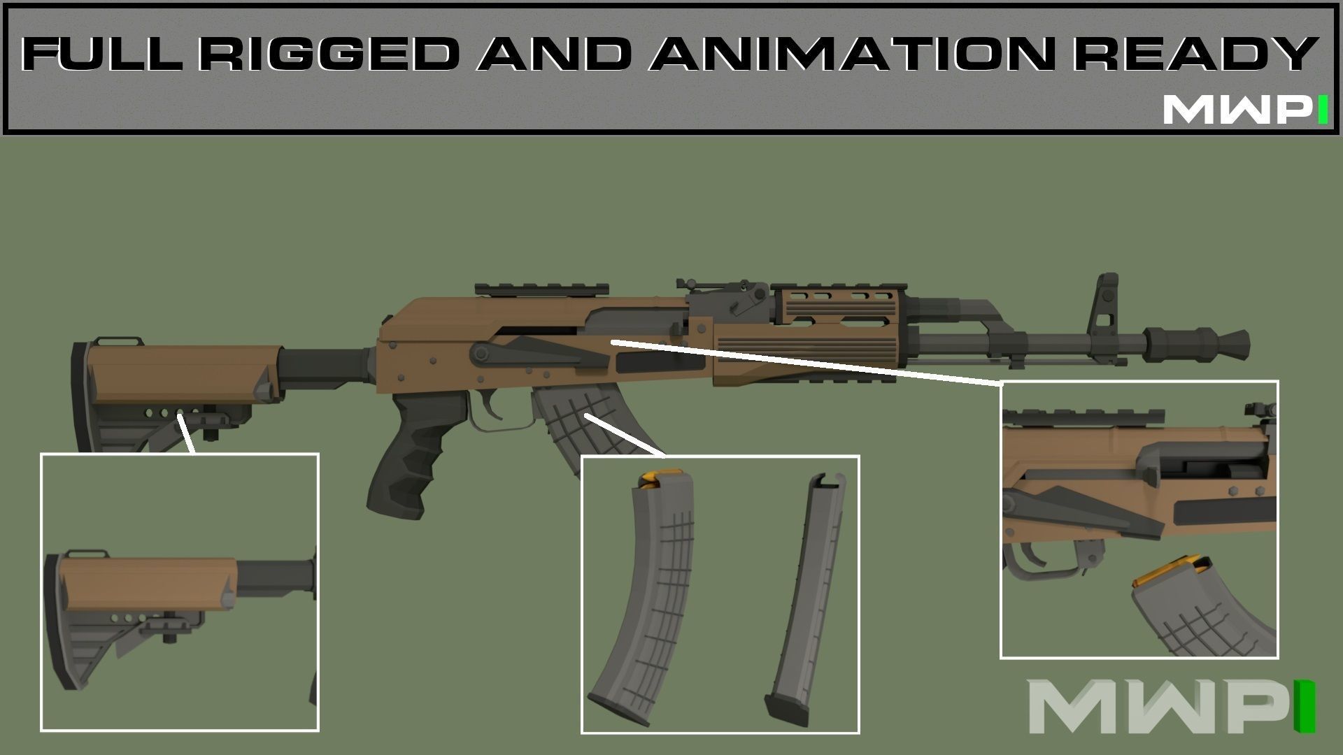 Low Poly Modern Weapon Package 1 Low-poly 3D model_1