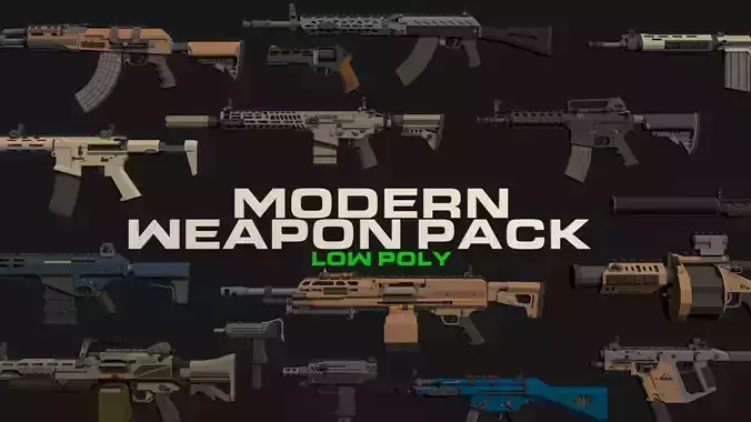 Low Poly Modern Weapon Package 1