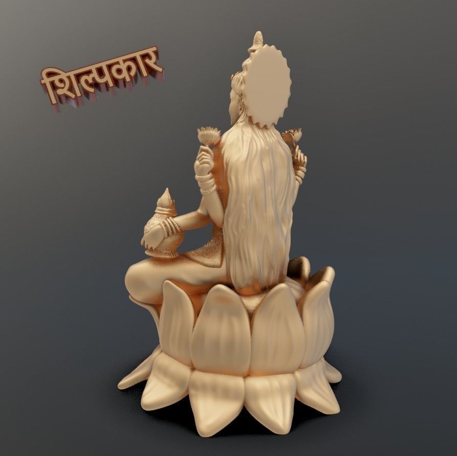 GODDESS LAXMI WITH WEALTH  3D print model_2