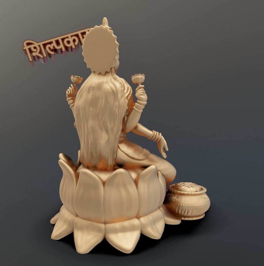 GODDESS LAXMI WITH WEALTH  3D print model_3