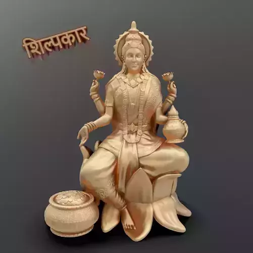 GODDESS LAXMI WITH WEALTH  3D print model