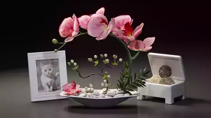 Orchid Flower Decorative Set