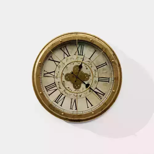 Ancient Golden Wall Clock