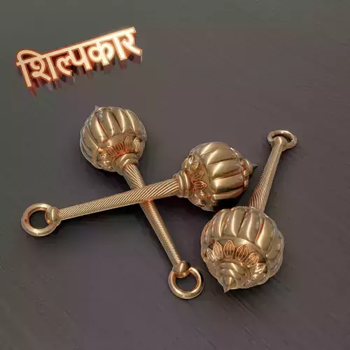 HANUMAN JI GADA PENDENT  KEY CHAIN   3D print model