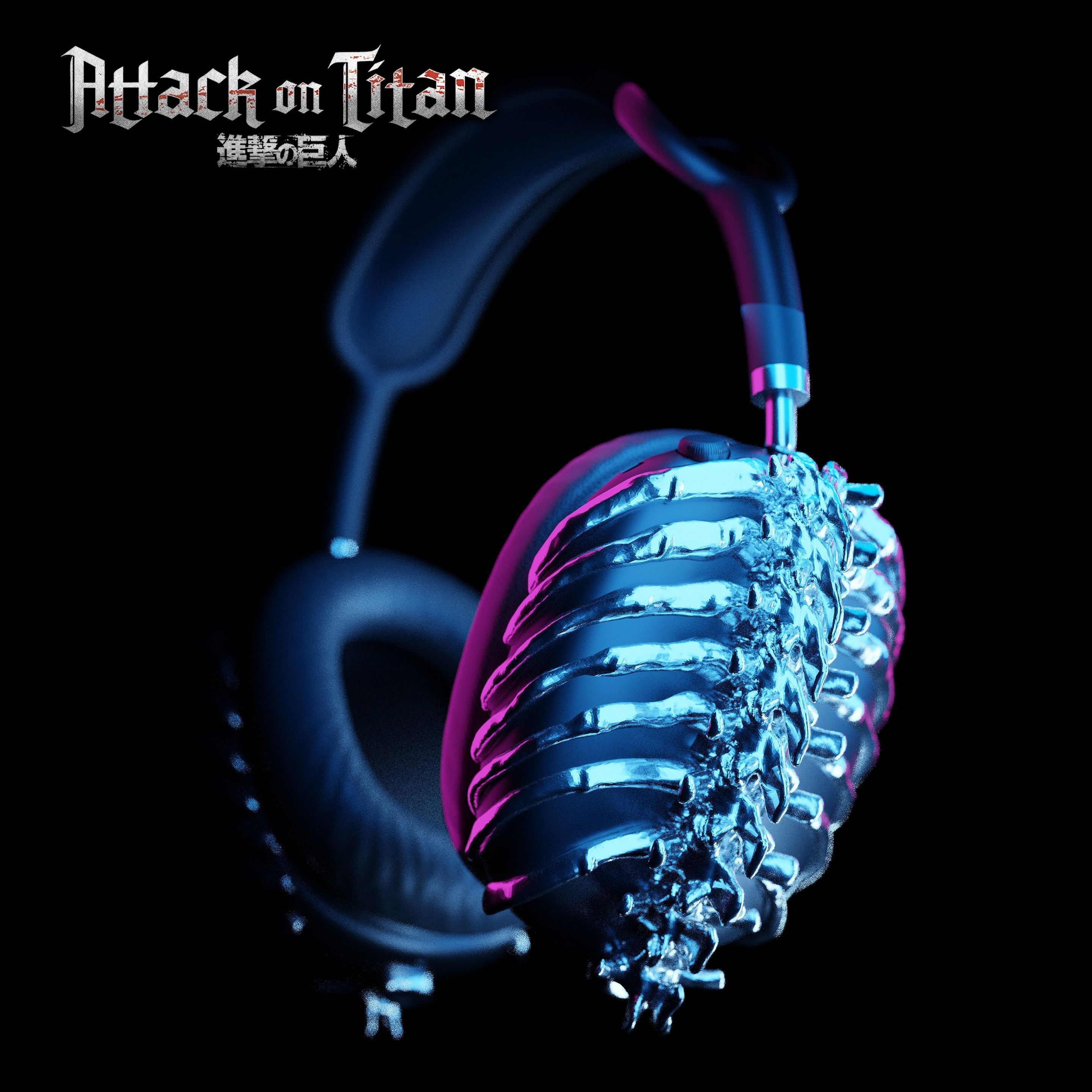 ATTACK ON TITAN - AIRPODS MAX ATTACHMENTS 3D print model_4