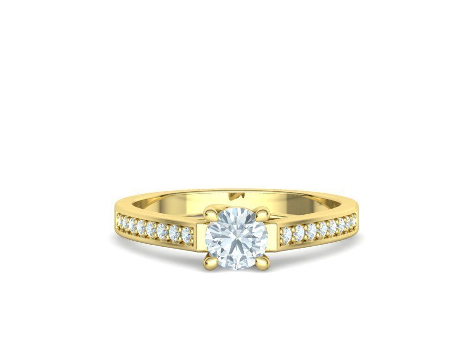 Engagement Solitaire Trellis Ring Half Carat stone 3Dmodel 3D print model_11