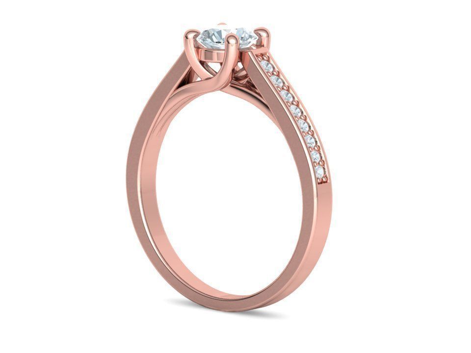 Engagement Solitaire Trellis Ring Half Carat stone 3Dmodel 3D print model_19