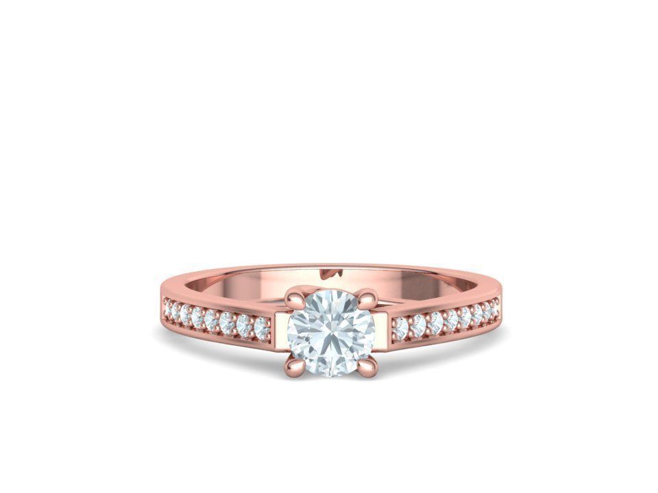 Engagement Solitaire Trellis Ring Half Carat stone 3Dmodel 3D print model_34