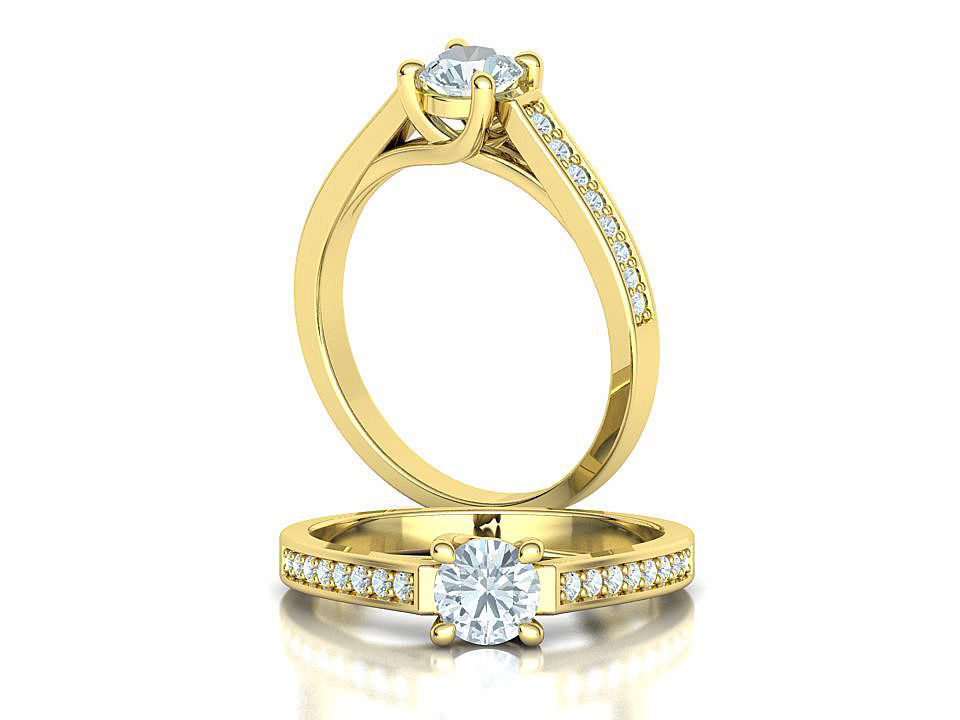 Engagement Solitaire Trellis Ring Half Carat stone 3Dmodel 3D print model_5
