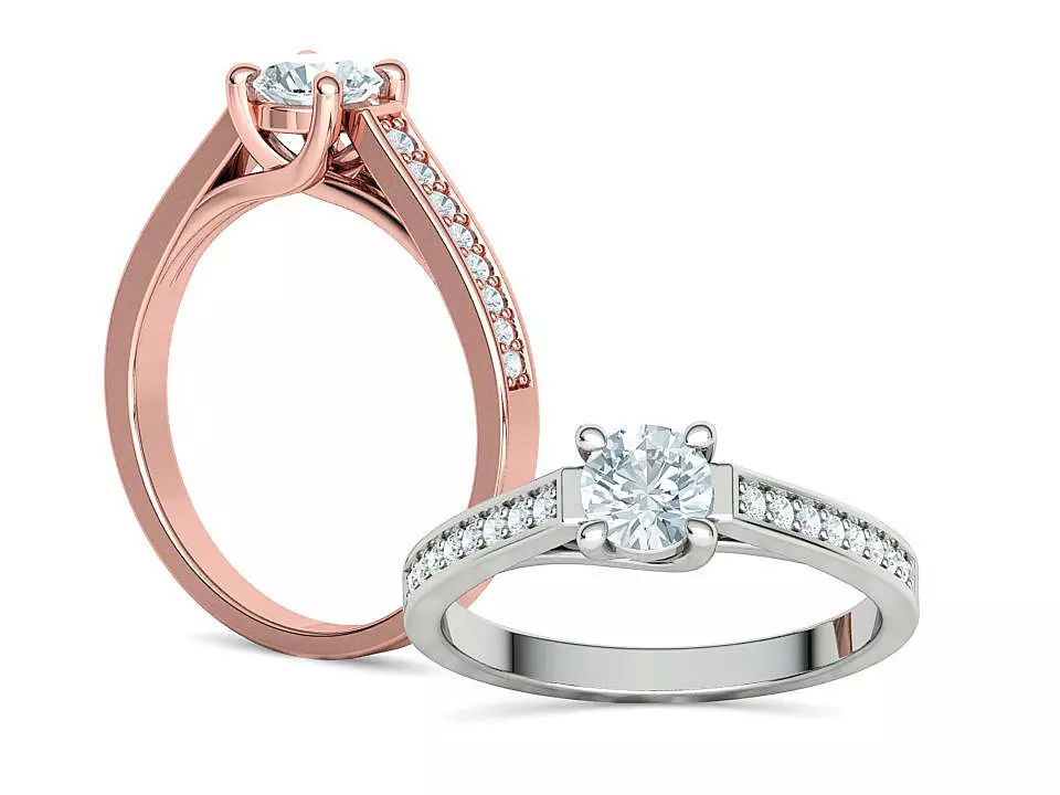 Engagement Solitaire Trellis Ring Half Carat stone 3Dmodel 3D print model_0