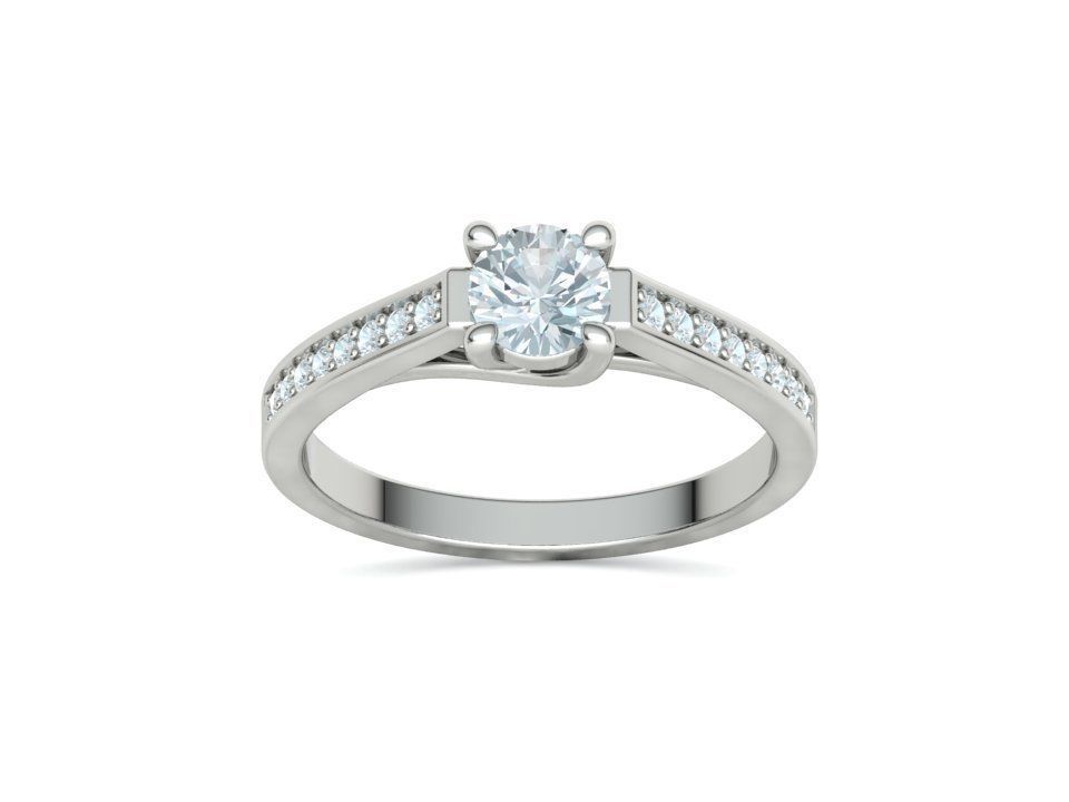 Engagement Solitaire Trellis Ring Half Carat stone 3Dmodel 3D print model_15