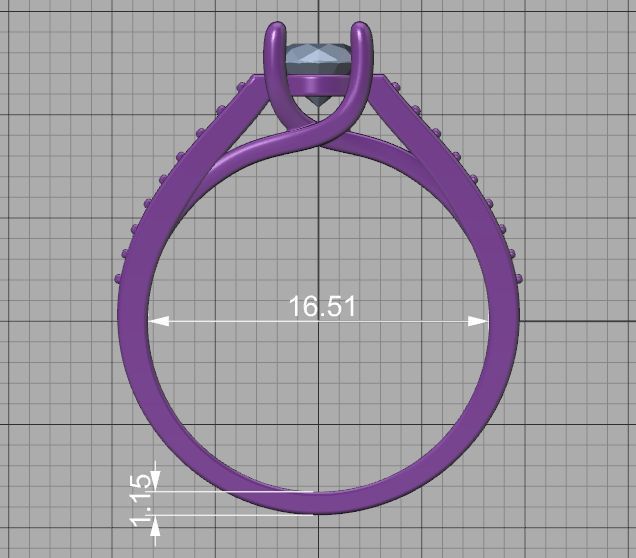 Engagement Solitaire Trellis Ring Half Carat stone 3Dmodel 3D print model_41